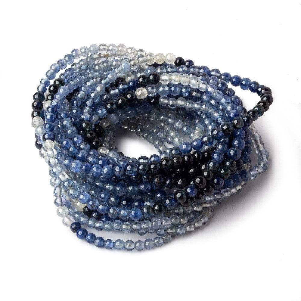 3-4mm Blue & White Sapphire Beads 14.5 inch 131 pieces - Beadsofcambay.com