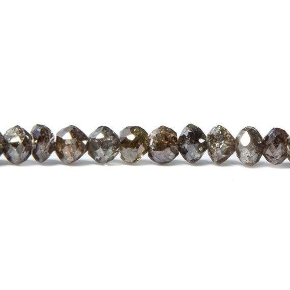 3-4mm Chocolate Diamond Faceted Rondelle Beads 16 inch 163 pieces - Beadsofcambay.com
