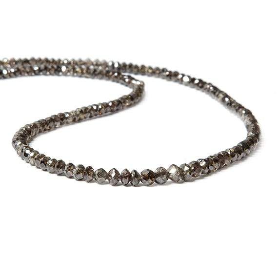 3-4mm Chocolate Diamond Faceted Rondelle Beads 16 inch 163 pieces - Beadsofcambay.com