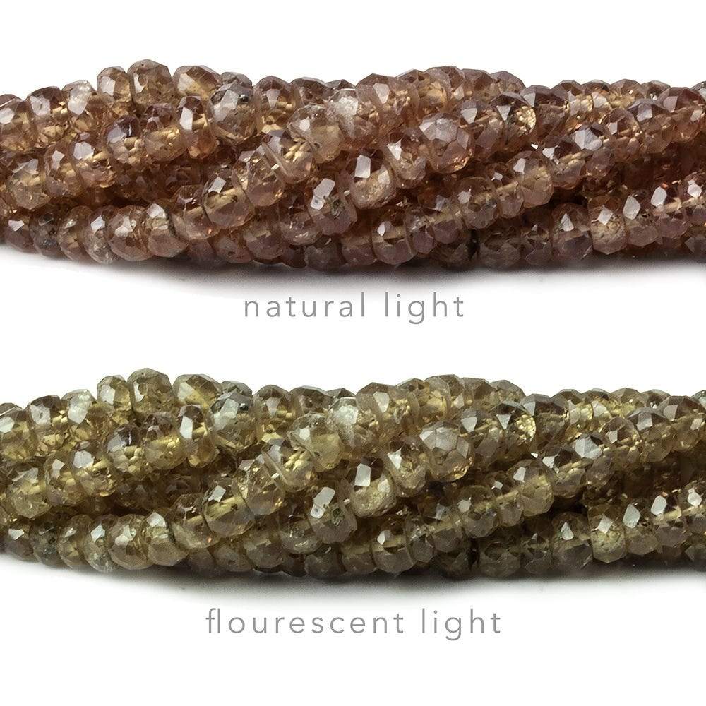 3-4mm Color Change Garnet faceted rondelles 18 inch AA - Beadsofcambay.com