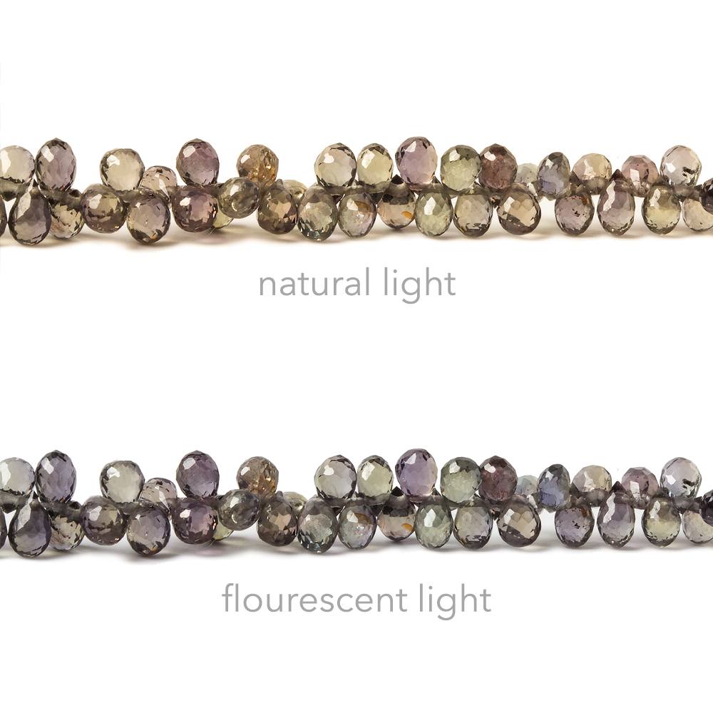 3-4mm Color Change Sapphire Petite Faceted Tear Drop Beads 10 inch 200 pieces - Beadsofcambay.com