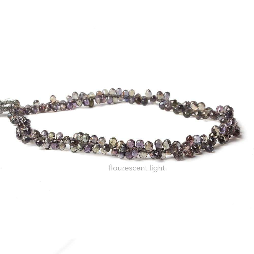 3-4mm Color Change Sapphire Petite Faceted Tear Drop Beads 10 inch 200 pieces - Beadsofcambay.com