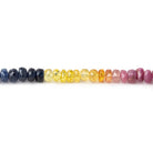3-4mm Emerald, Ruby & Sapphire faceted rondelle beads 16 inh 190 pieces A - Beadsofcambay.com