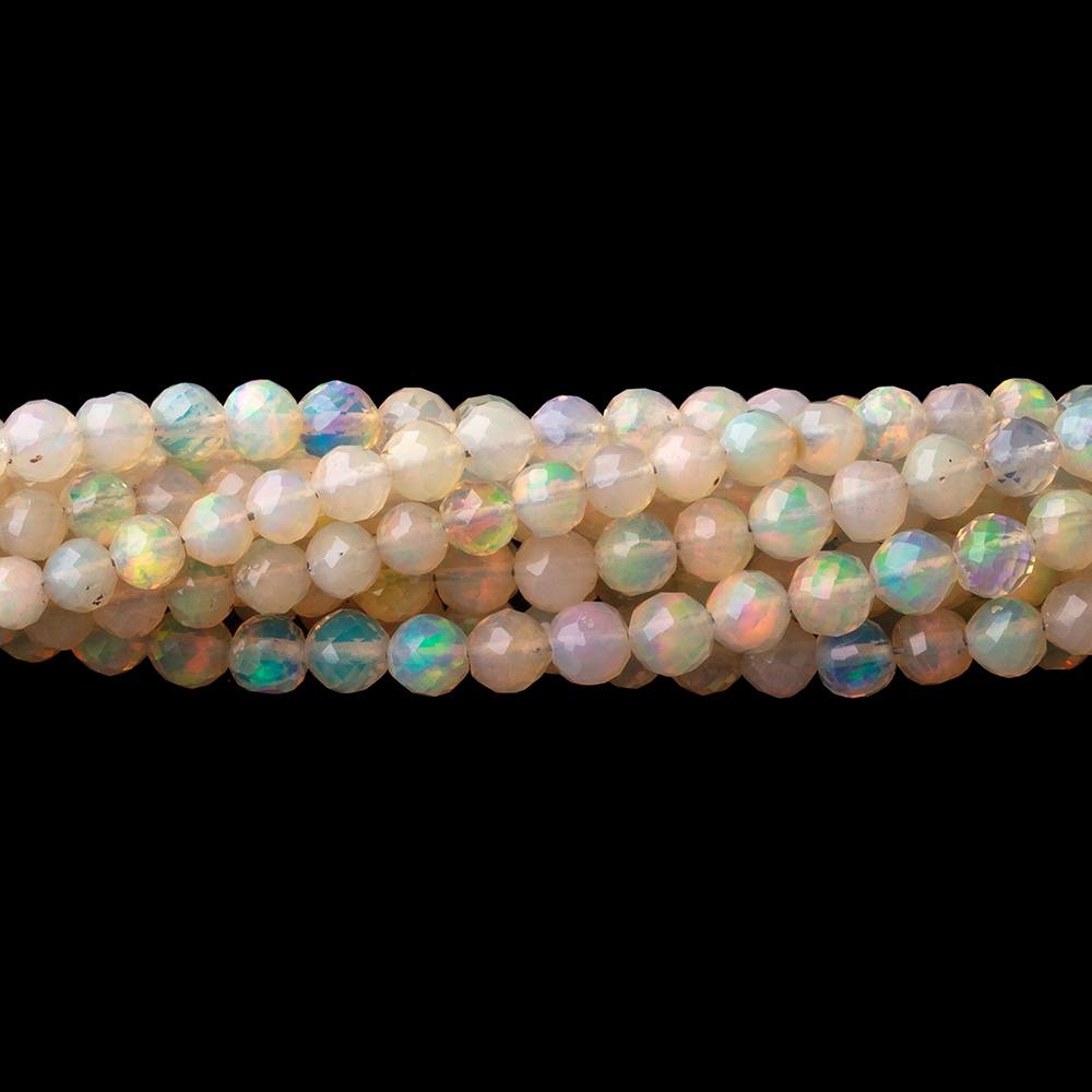 3-4mm Ethiopian Opal Micro Faceted Round Beads 17 inch 121 pieces AA - Beadsofcambay.com