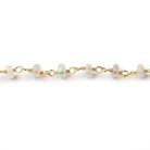 3-4mm Ethiopian Opal Plain Rondelles on Vermeil Chain by the Foot 40 Beads - Beadsofcambay.com