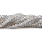 3-4mm Grey Blue Chalcedony Faceted Rondelle Beads 12.5 inch 99 pieces - Beadsofcambay.com