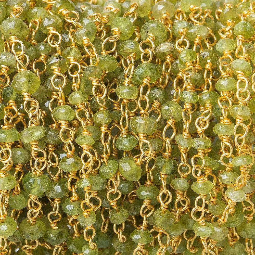 3-4mm Idocrase Gold Chain by the foot - Beadsofcambay.com