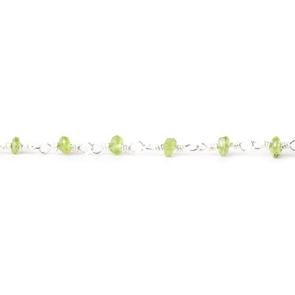 3-4mm Idocrase Silver plated Chain by the foot - Beadsofcambay.com