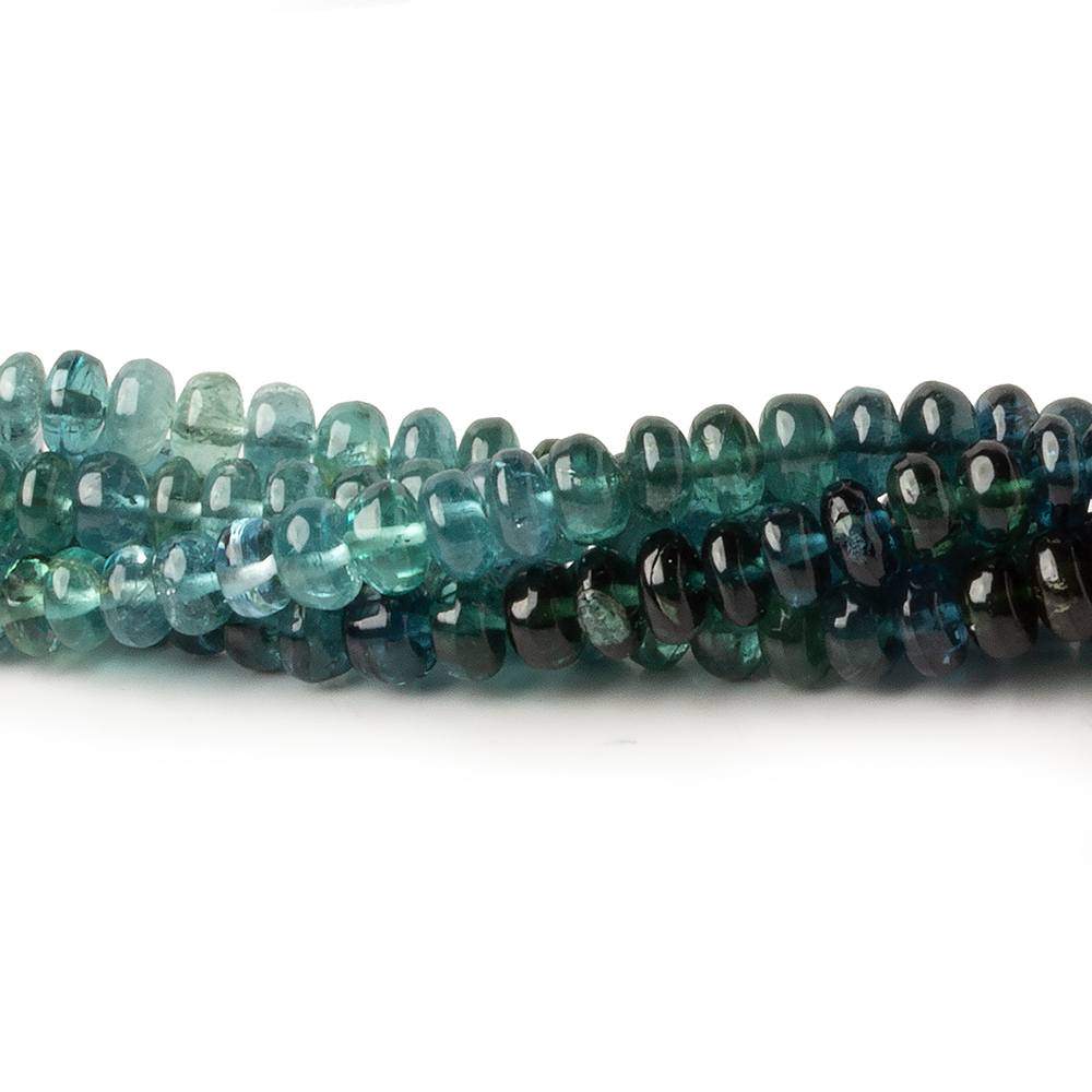 3-4mm Indicolite Blue Tourmaline plain rondelles 18 inch 210 beads AA - Beadsofcambay.com