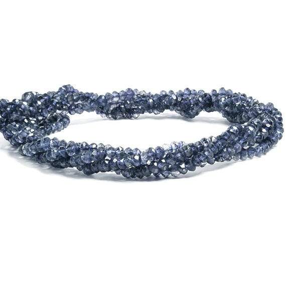 3-4mm Iolite Faceted Rondellle 14 inch 145 pcs - Beadsofcambay.com