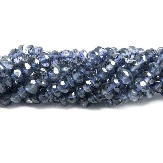 3-4mm Iolite Faceted Rondellle 14 inch 145 pcs - Beadsofcambay.com