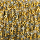 3-4mm Moss Aquamarine faceted rondelle Vermeil Chain by the foot - Beadsofcambay.com