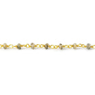 3-4mm Moss Aquamarine faceted rondelle Vermeil Chain by the foot - Beadsofcambay.com