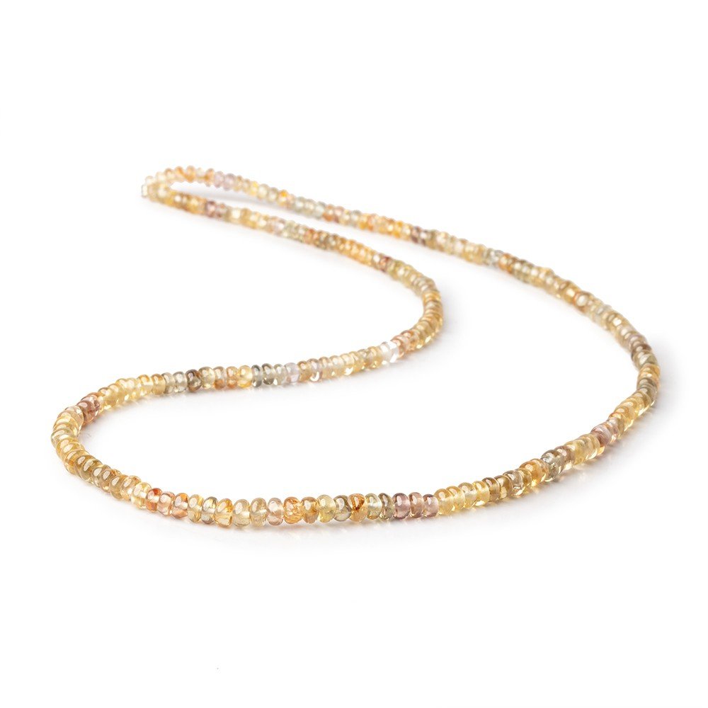 3-4mm Multi Color Golden Zircon Plain Rondelle Beads 17 inch 212 pieces AA - Beadsofcambay.com