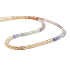 3-4mm Multi Color Sapphire Faceted Rondelle 14 inch 180 pieces - Beadsofcambay.com