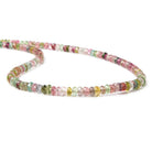 3 - 4mm Multi Color Tourmaline Faceted Rondelle Beads 16 inch 218 pieces - Beadsofcambay.com