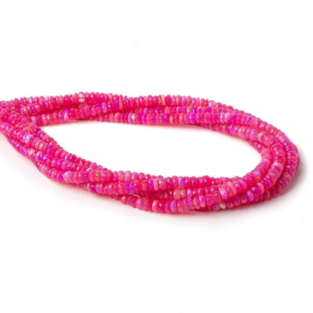3-4mm Pink Opal Faceted Rondelles 17 inch 225 color treated beads AA - Beadsofcambay.com