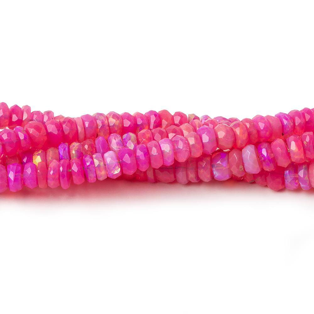 3-4mm Pink Opal Faceted Rondelles 17 inch 225 color treated beads AA - Beadsofcambay.com