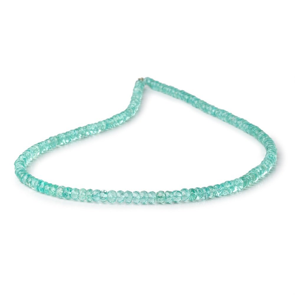 3-4mm Pool Blue Apatite Faceted Rondelle Beads 16 inch 154 pieces AA - Beadsofcambay.com