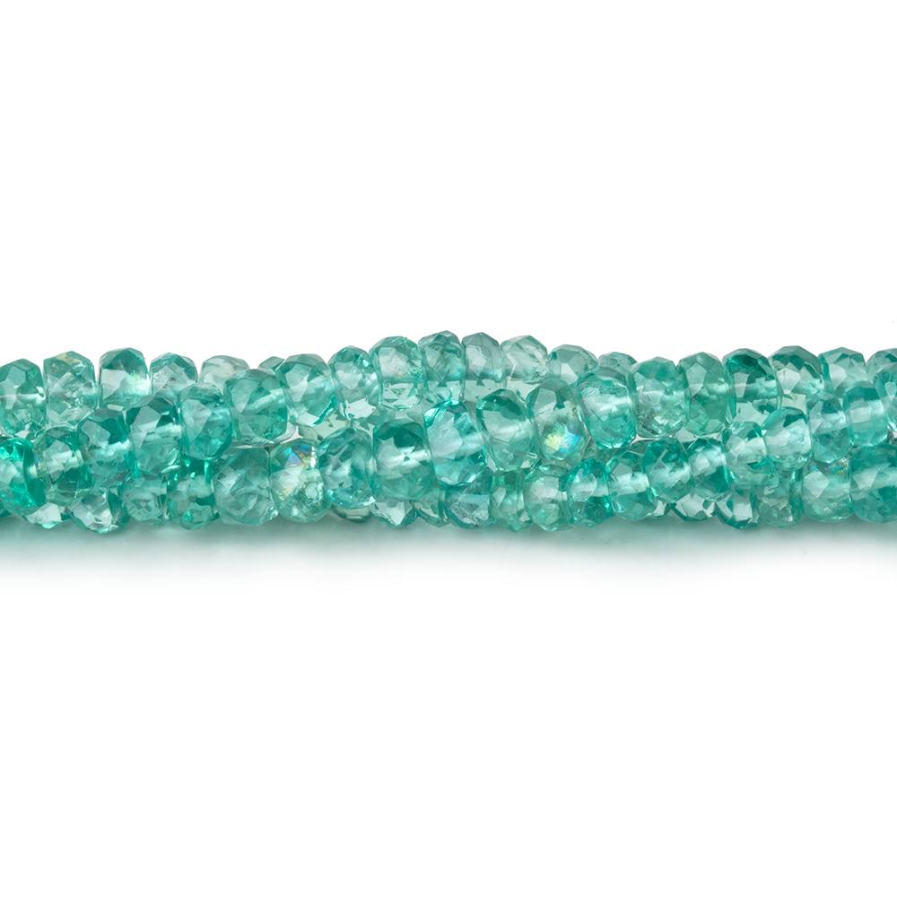 3-4mm Pool Blue Apatite Faceted Rondelle Beads 16 inch 154 pieces AA - Beadsofcambay.com
