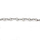 3-4mm Rainbow Moonstone Faceted Rondelle Black Gold plated Chain by the foot 34 pcs - Beadsofcambay.com