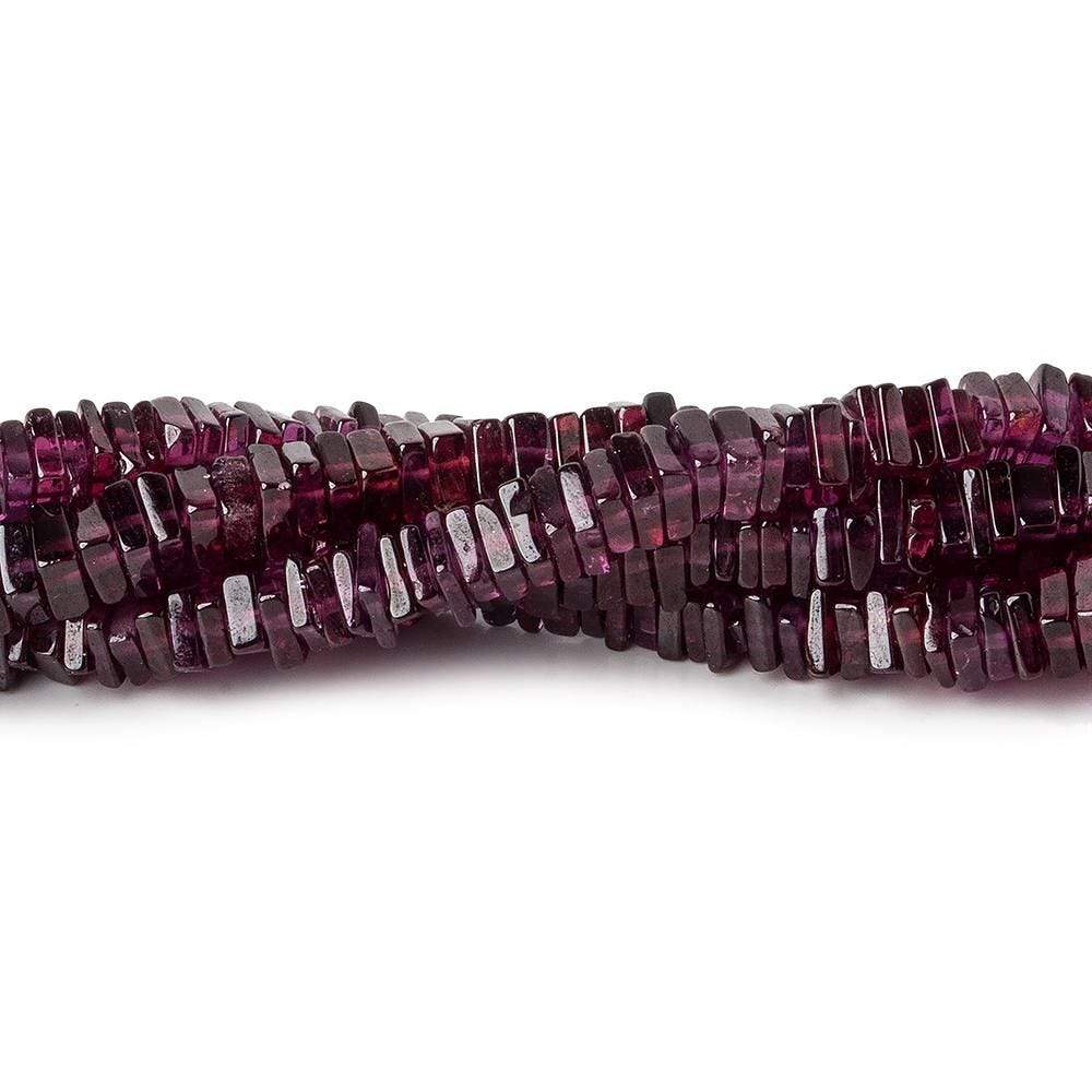 3-4mm Rhodolite Garnet Plain Square Heshi Beads 16 inch 223 pieces - Beadsofcambay.com