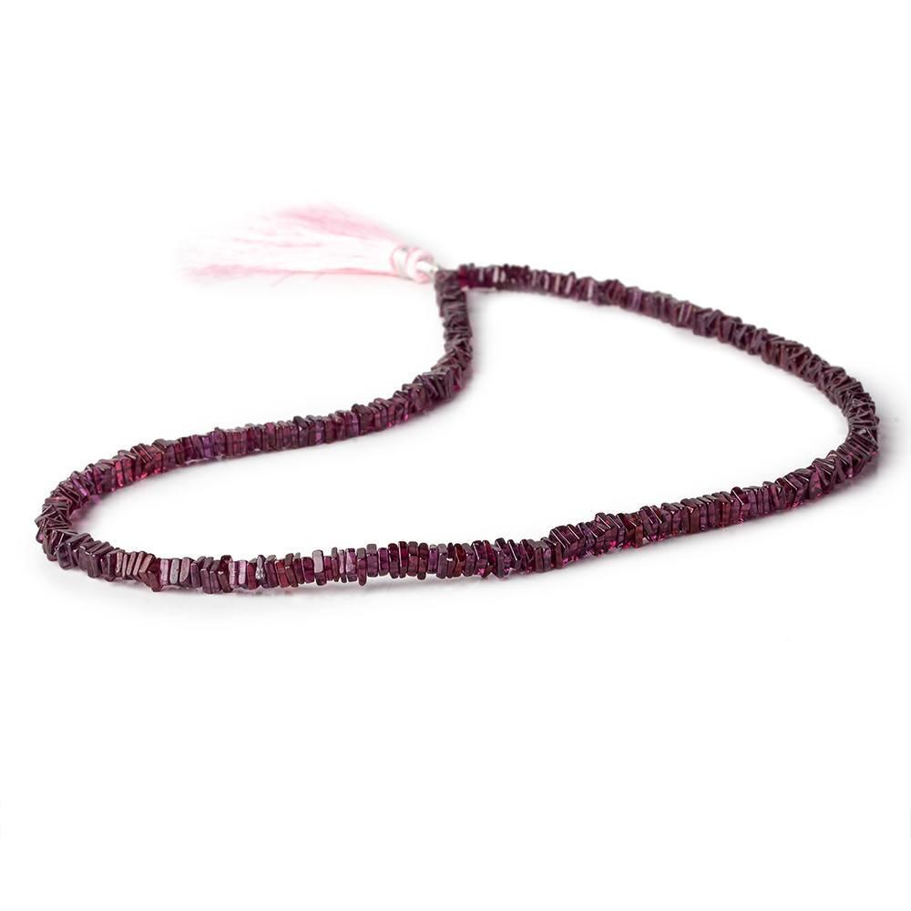 3-4mm Rhodolite Garnet Plain Square Heshi Beads 16 inch 223 pieces - Beadsofcambay.com