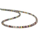 3-4mm Ruby & Fancy Sapphire faceted rondelles 16 inch 170 pieces - Beadsofcambay.com