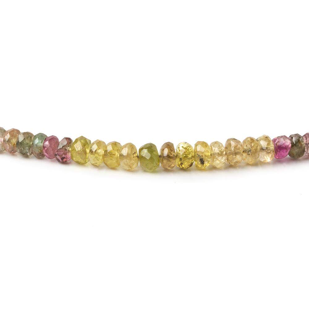 3-4mm Sapphire and Tourmaline Faceted Rondelle Beads 15 inch 214 pieces - Beadsofcambay.com