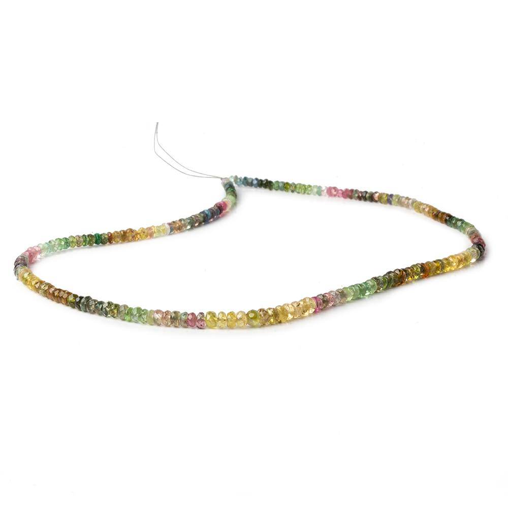 3-4mm Sapphire and Tourmaline Faceted Rondelle Beads 15 inch 214 pieces - Beadsofcambay.com