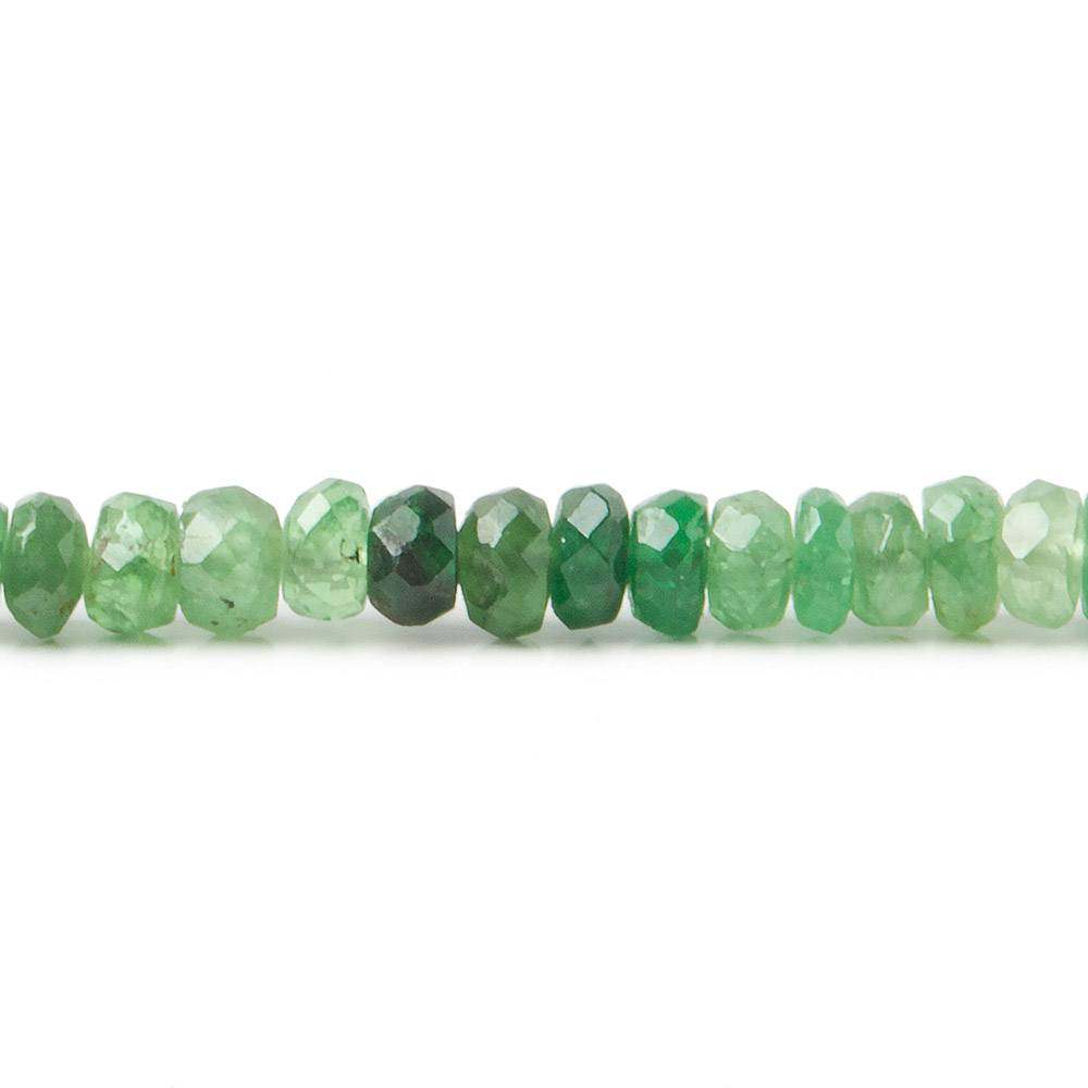 3 - 4mm Tsavorite Garnet Faceted Rondelle Beads 14 inch 168 pieces - Beadsofcambay.com