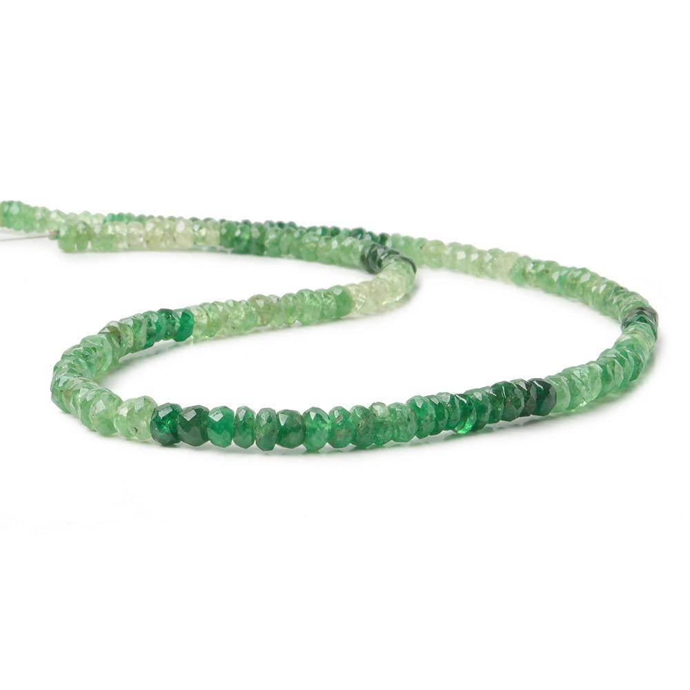 3 - 4mm Tsavorite Garnet Faceted Rondelle Beads 14 inch 168 pieces - Beadsofcambay.com