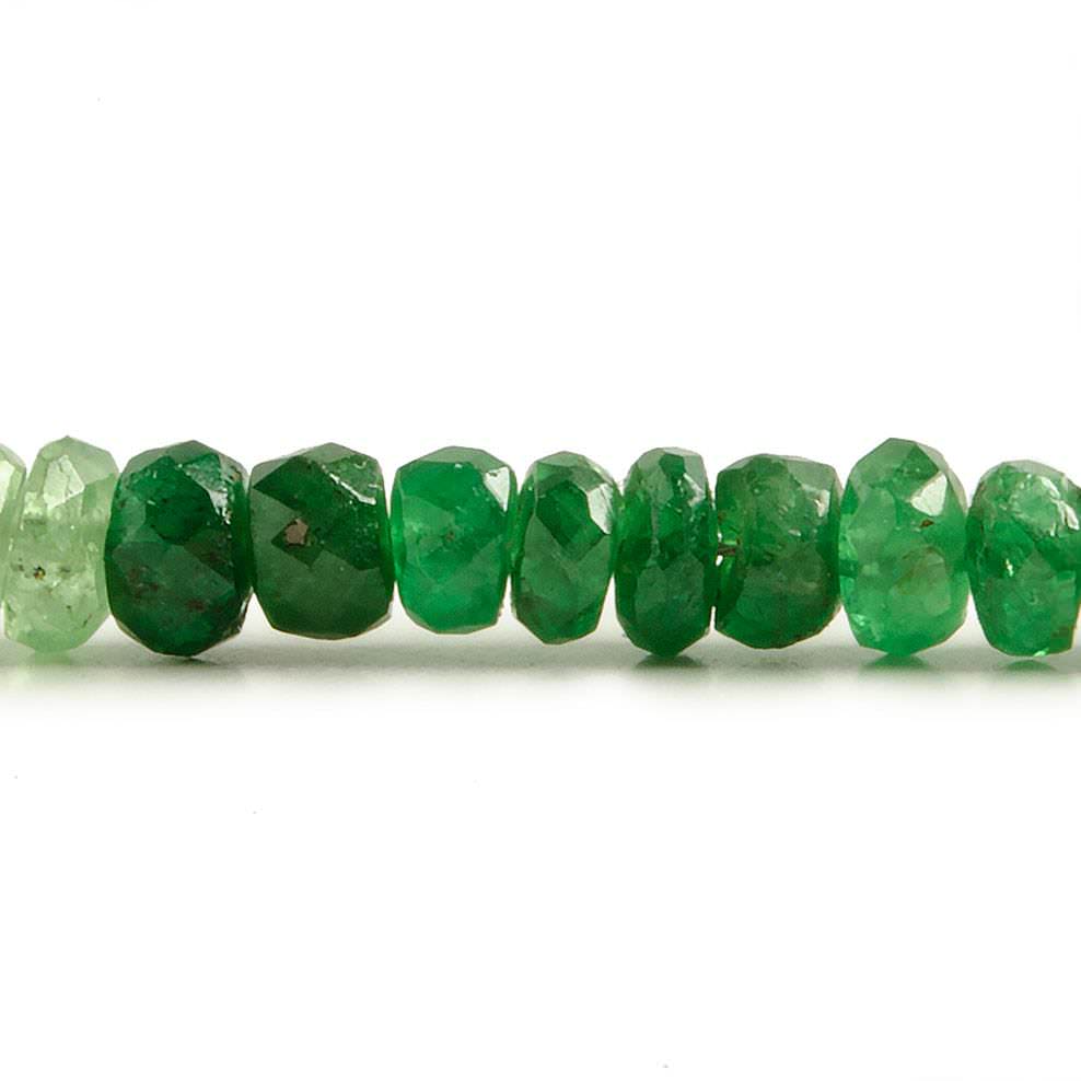 3 - 4mm Tsavorite Garnet Faceted Rondelle Beads 14 inch 168 pieces - Beadsofcambay.com