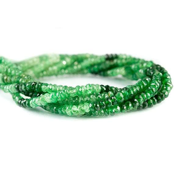3 - 4mm Tsavorite Garnet Faceted Rondelle Beads 14 inch 168 pieces - Beadsofcambay.com