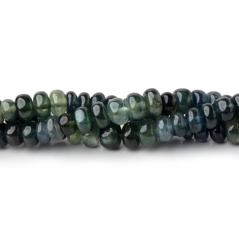 3-5.5mm Blue & Green Sapphire Plain Rondelle Beads 16 inch 172 pieces - Beadsofcambay.com