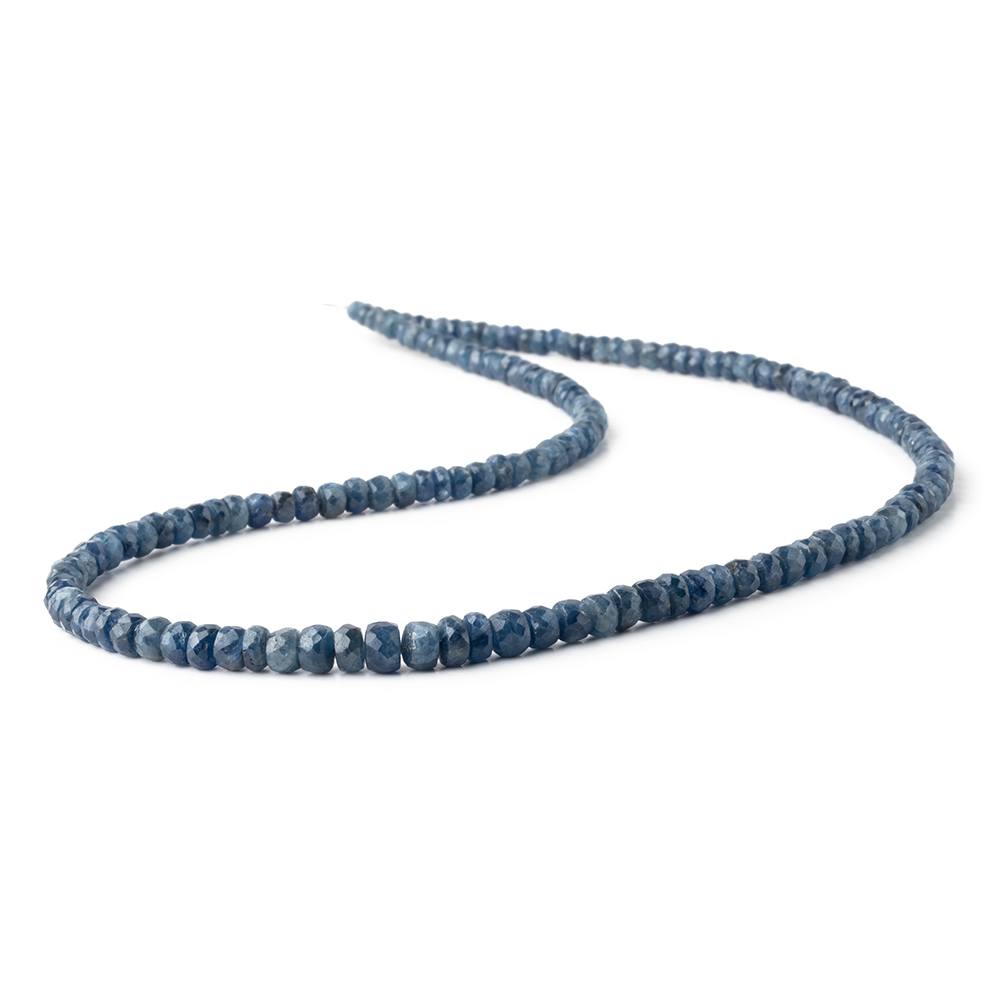 3-5.5mm Blue Sapphire Faceted Rondelle Beads 16 inch 156 pieces - Beadsofcambay.com