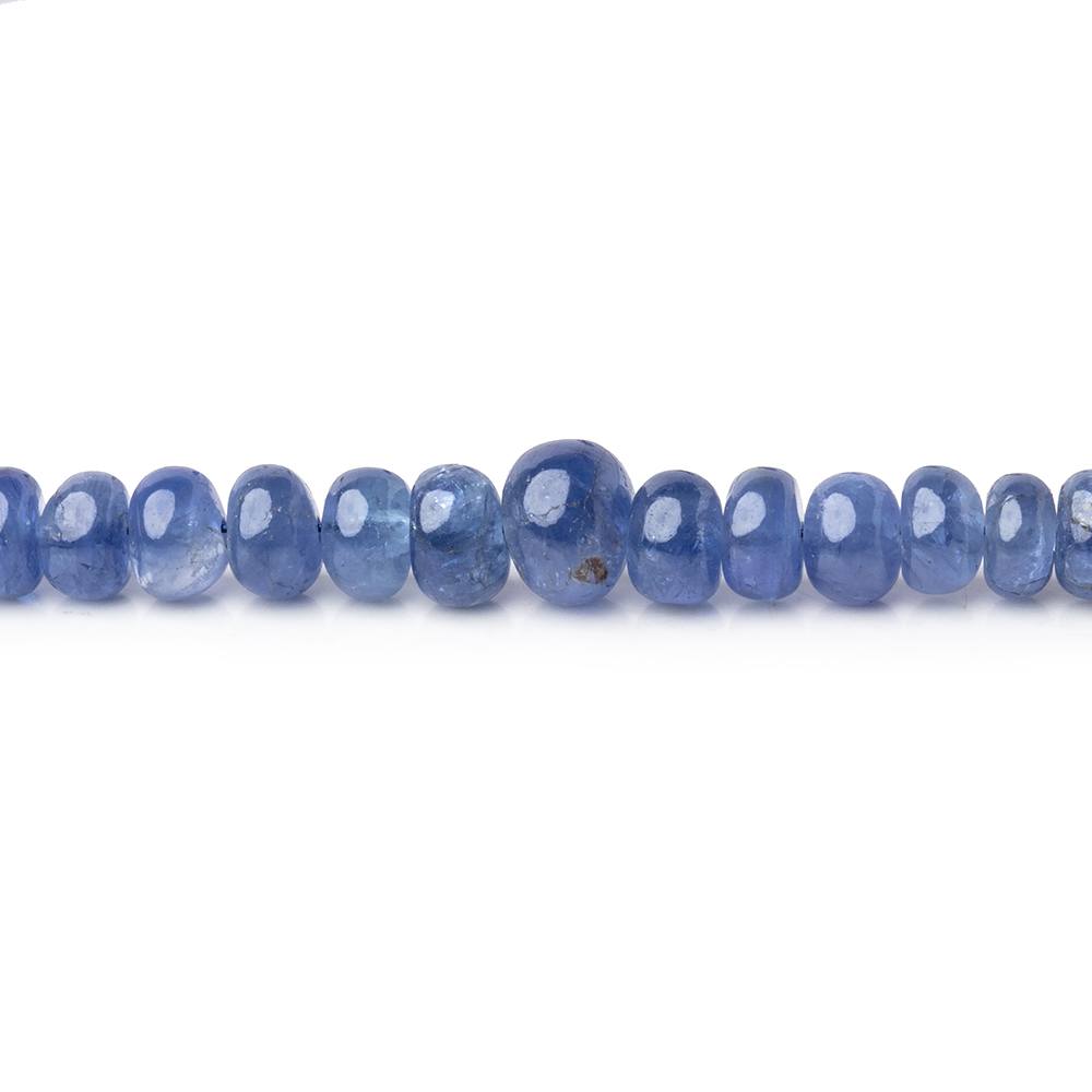 3-5.5mm Blue Sapphire Plain Rondelle Beads 16 inch 154 pieces AA - Beadsofcambay.com