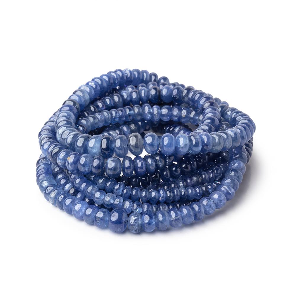 3-5.5mm Blue Sapphire Plain Rondelle Beads 16 inch 154 pieces AA - Beadsofcambay.com