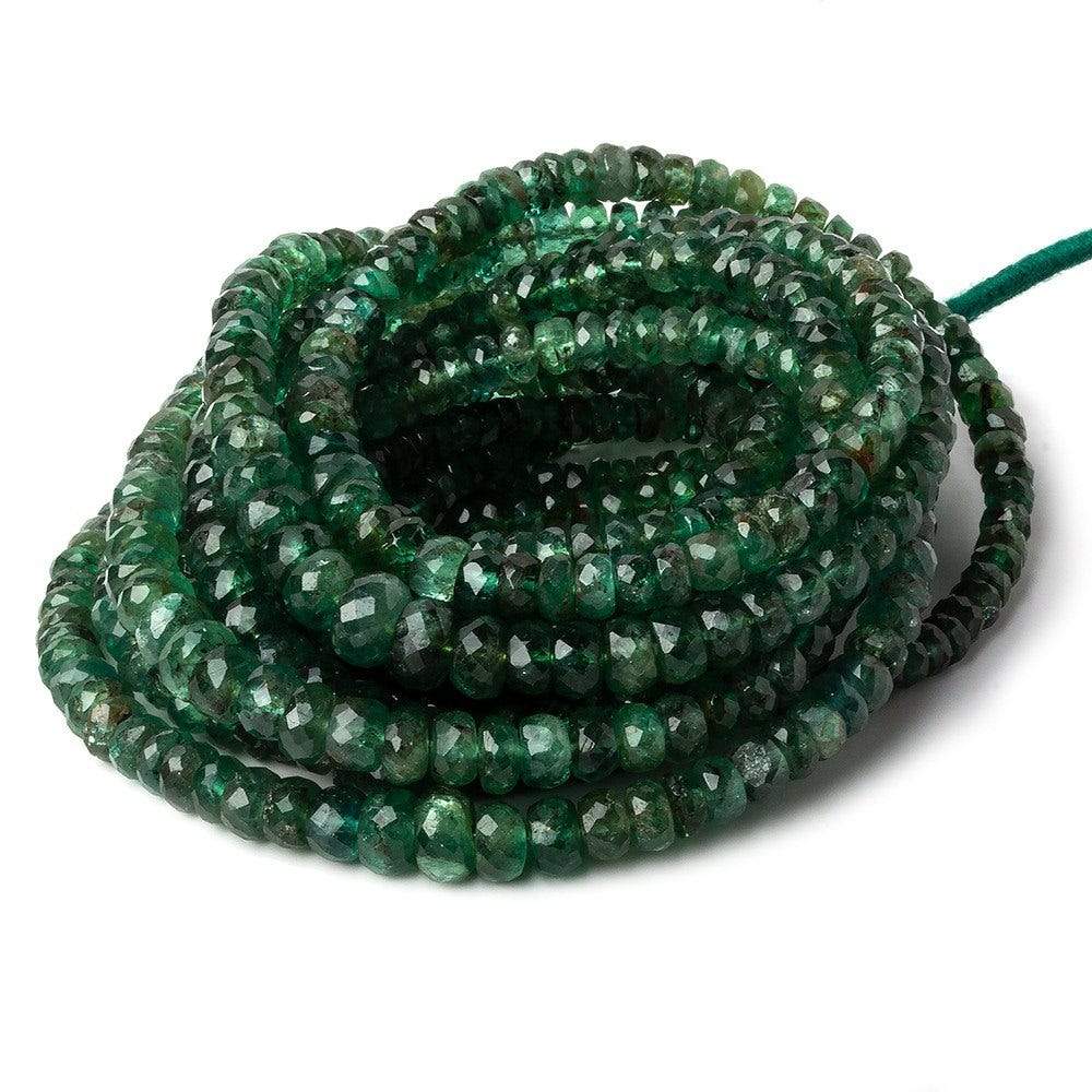 3-5.5mm Emerald faceted rondelle beads 16 inches 155 pieces A - Beadsofcambay.com