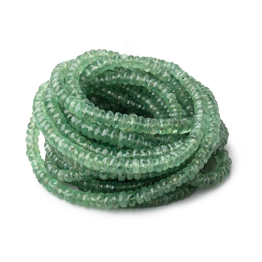 3-5.5mm Green Kyanite Faceted Rondelle Beads 16 inch 215 pieces - Beadsofcambay.com