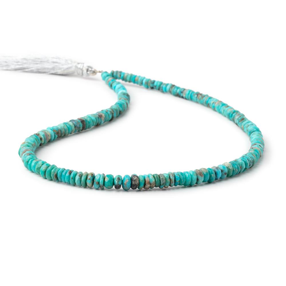 3-5.5mm Sleeping Beauty Turquoise Faceted Heshi Beads 15 inch 200 pieces AA - Beadsofcambay.com