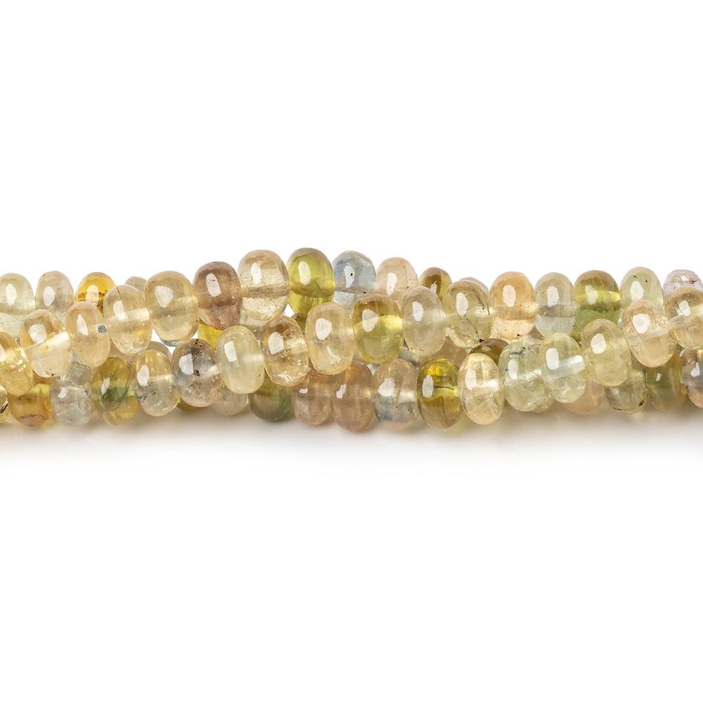 3-5.5mm Yellow Madagascar Sapphire Plain Rondelles 18 inch 178 Beads AA - Beadsofcambay.com
