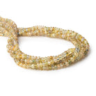 3-5.5mm Yellow Madagascar Sapphire Plain Rondelles 18 inch 178 Beads AA - Beadsofcambay.com