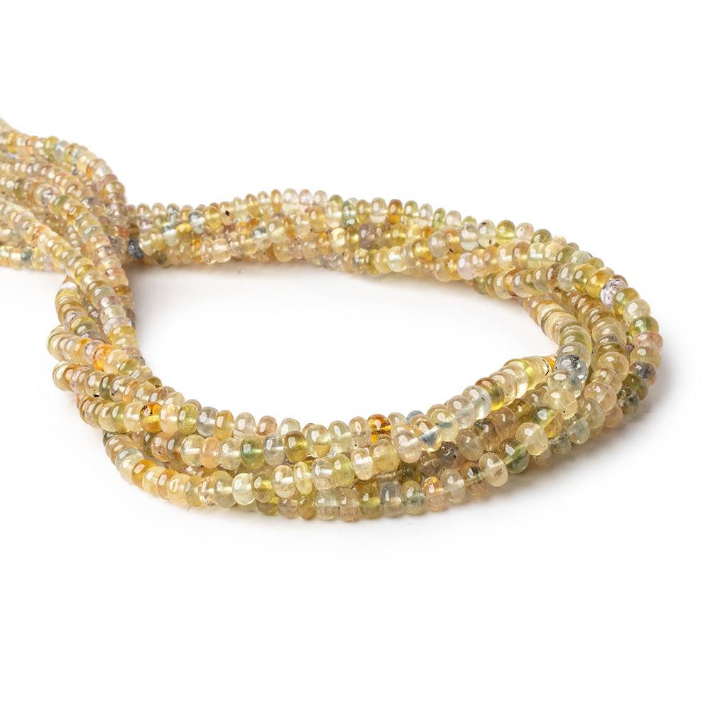 3-5.5mm Yellow Madagascar Sapphire Plain Rondelles 18 inch 178 Beads AA - Beadsofcambay.com