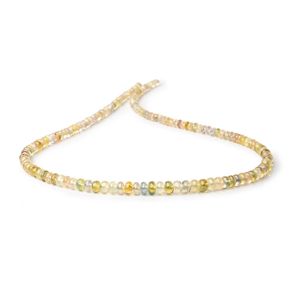 3-5.5mm Yellow Madagascar Sapphire Plain Rondelles 18 inch 178 Beads AA - Beadsofcambay.com