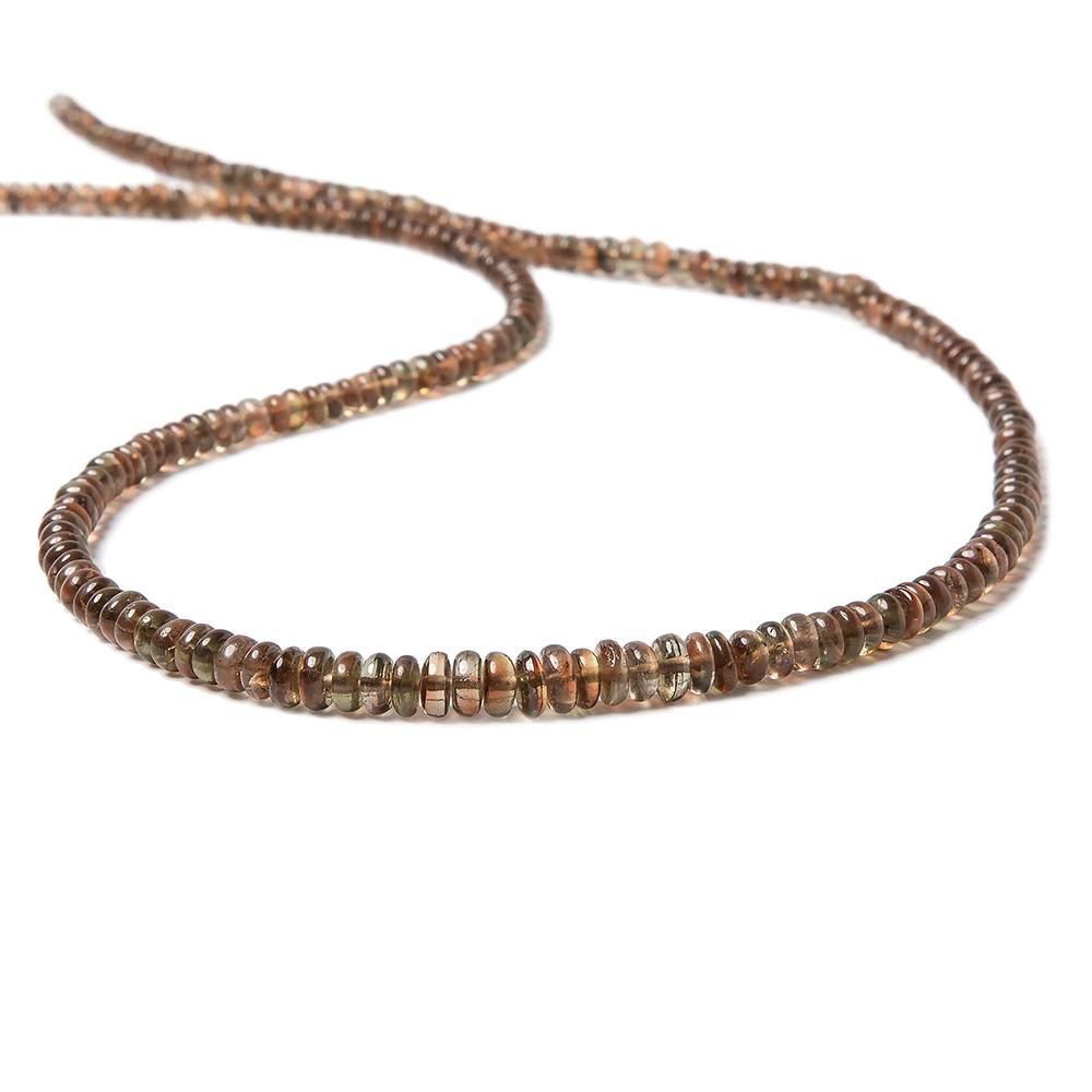 3-5mm Andalusite plain rondelle Beads 14 inch 110 pieces - Beadsofcambay.com