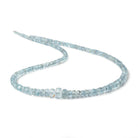 3-5mm Aquamarine faceted rondelle beads 16 inch 160 pieces A - Beadsofcambay.com