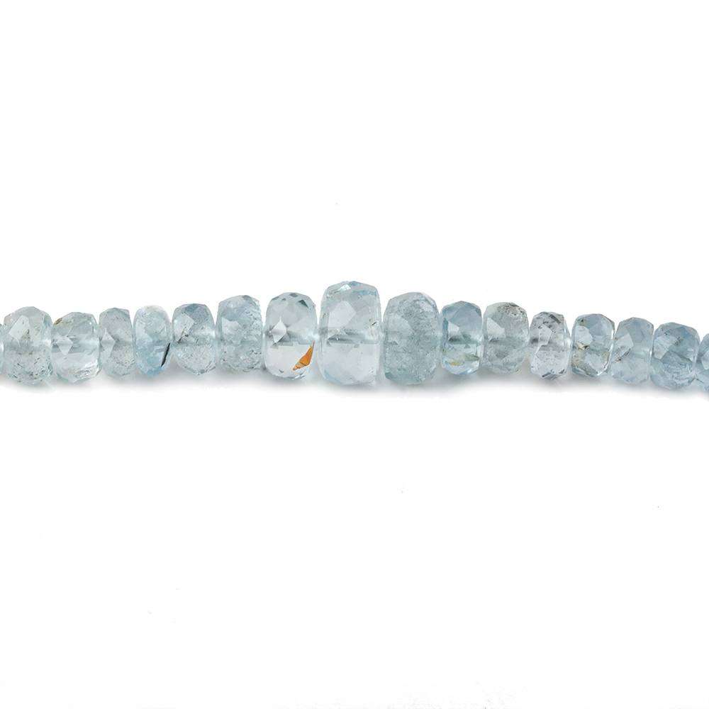 3-5mm Aquamarine faceted rondelle beads 16 inch 160 pieces A - Beadsofcambay.com