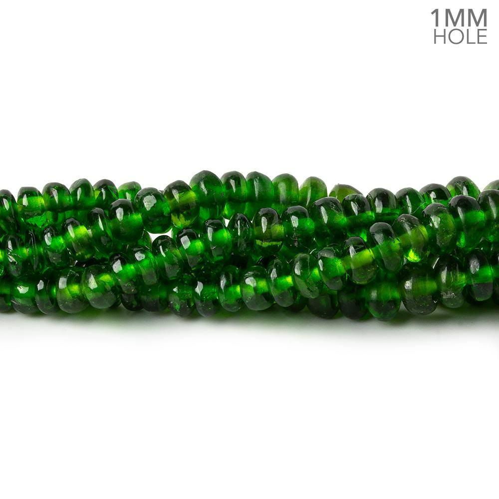 3-5mm Chrome Diopside plain rondelle beads 17 inch 215 pieces 1mm large hole AA - Beadsofcambay.com