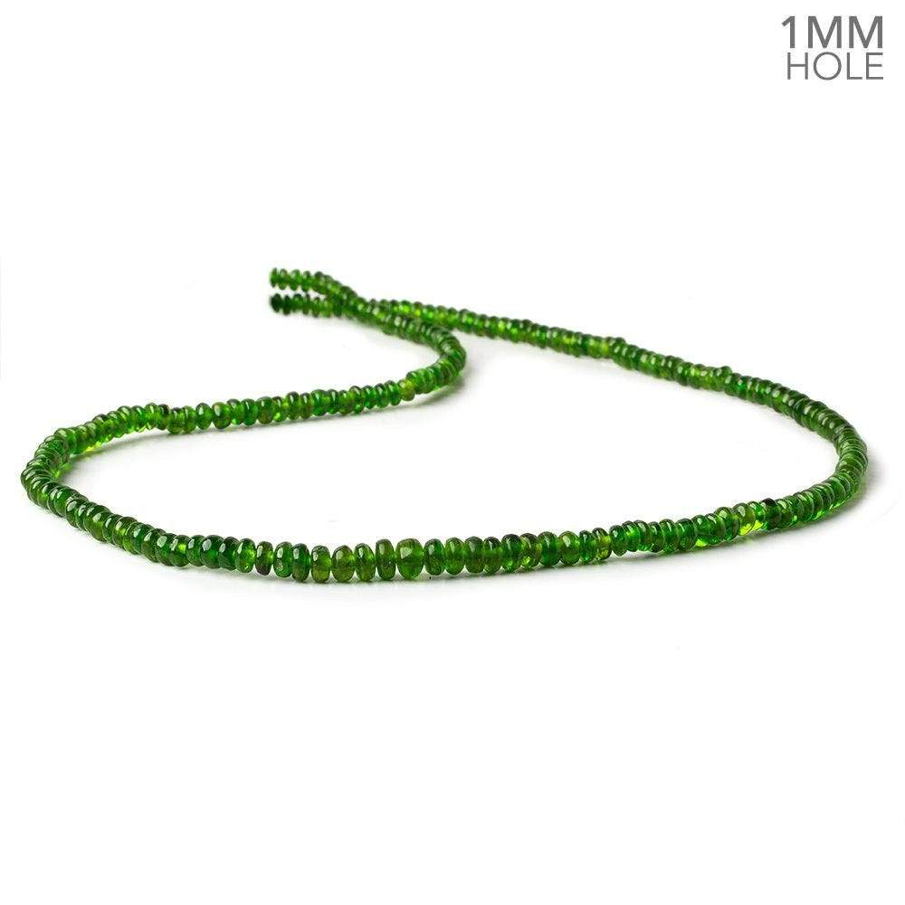 3-5mm Chrome Diopside plain rondelle beads 17 inch 215 pieces 1mm large hole AA - Beadsofcambay.com
